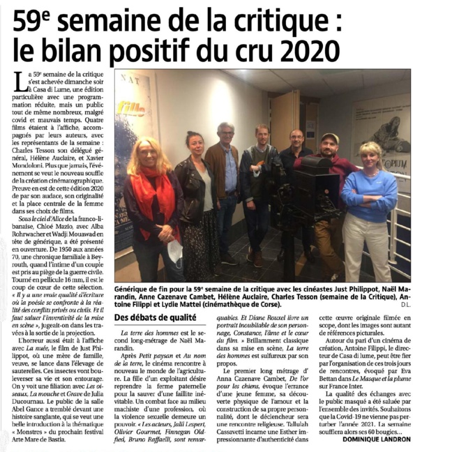 59 ème Semaine de la critique: le bilan positif du cru 2020. 