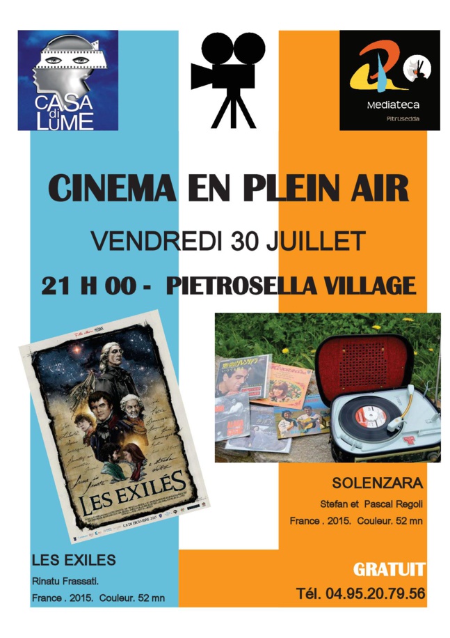 Séance de Cinémathèque Itinérante à Pietrosella le 30 Juillet à 21h00