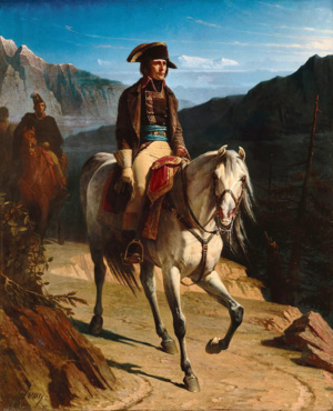 Bonaparte franchissant le col du Saint-Bernard, par Adolphe Yvon (1853). J. Harixçalde / Palais Fesch