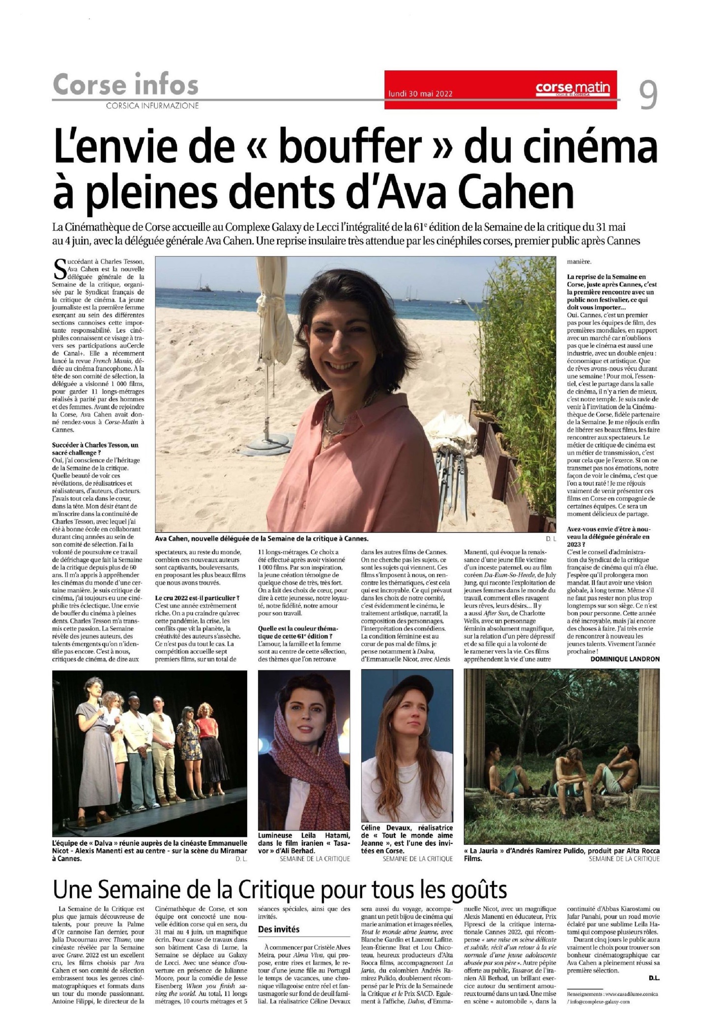 La Reprise de la 61ème Semaine de la Critique