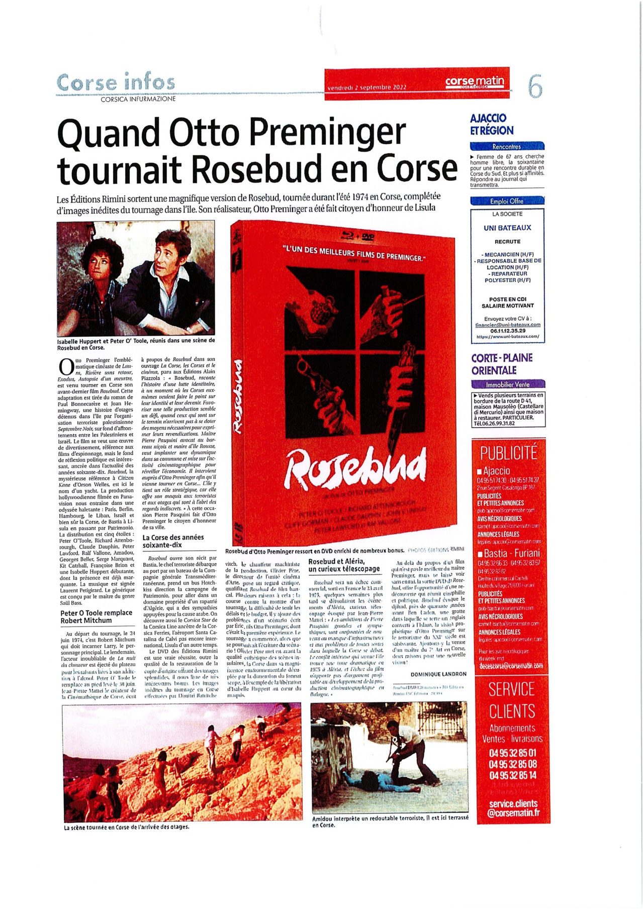 Otto Preminger et son Rosebud en Corse