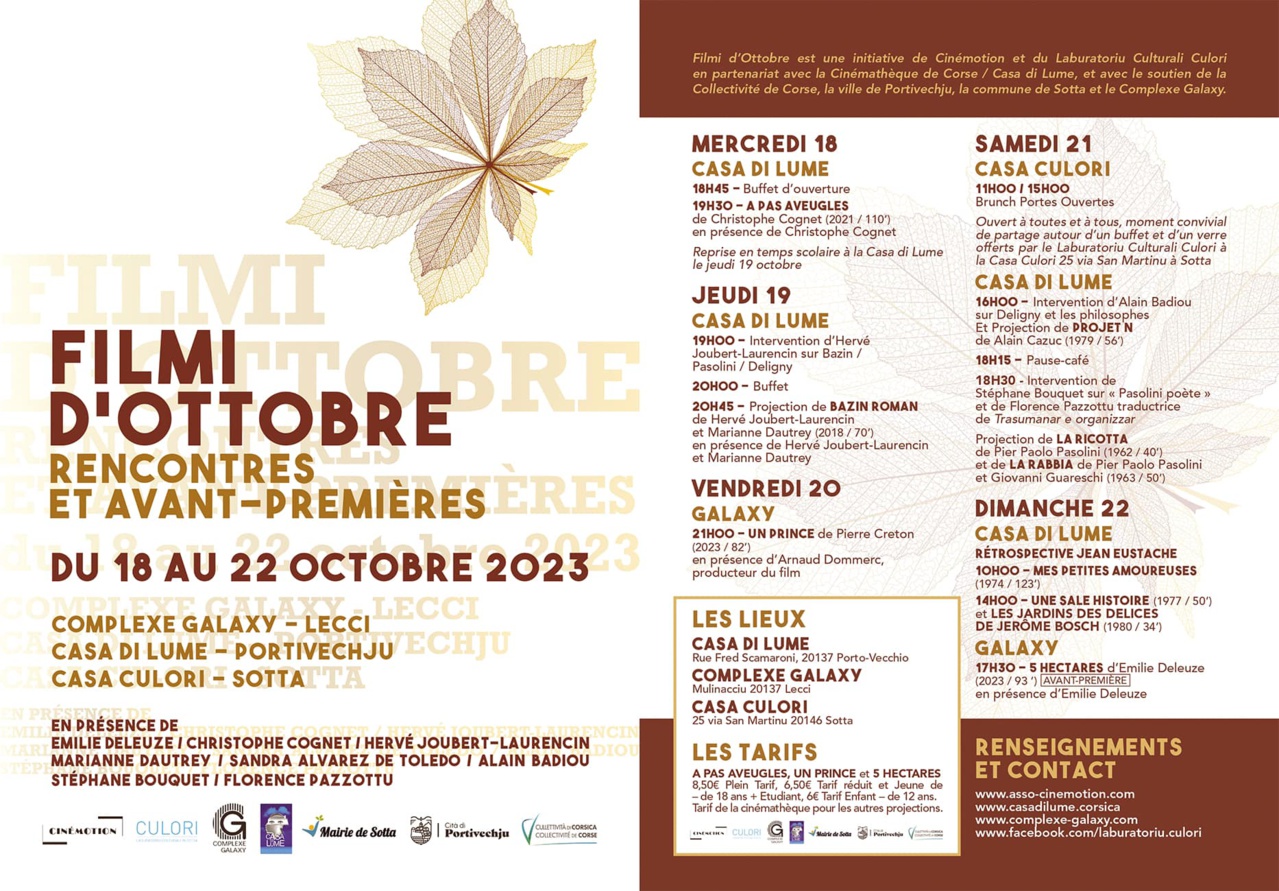 "Filmi D’Ottobre" du 18 au 22 octobre  "Filmi D’Ottobre" du 18 au 22 octobre