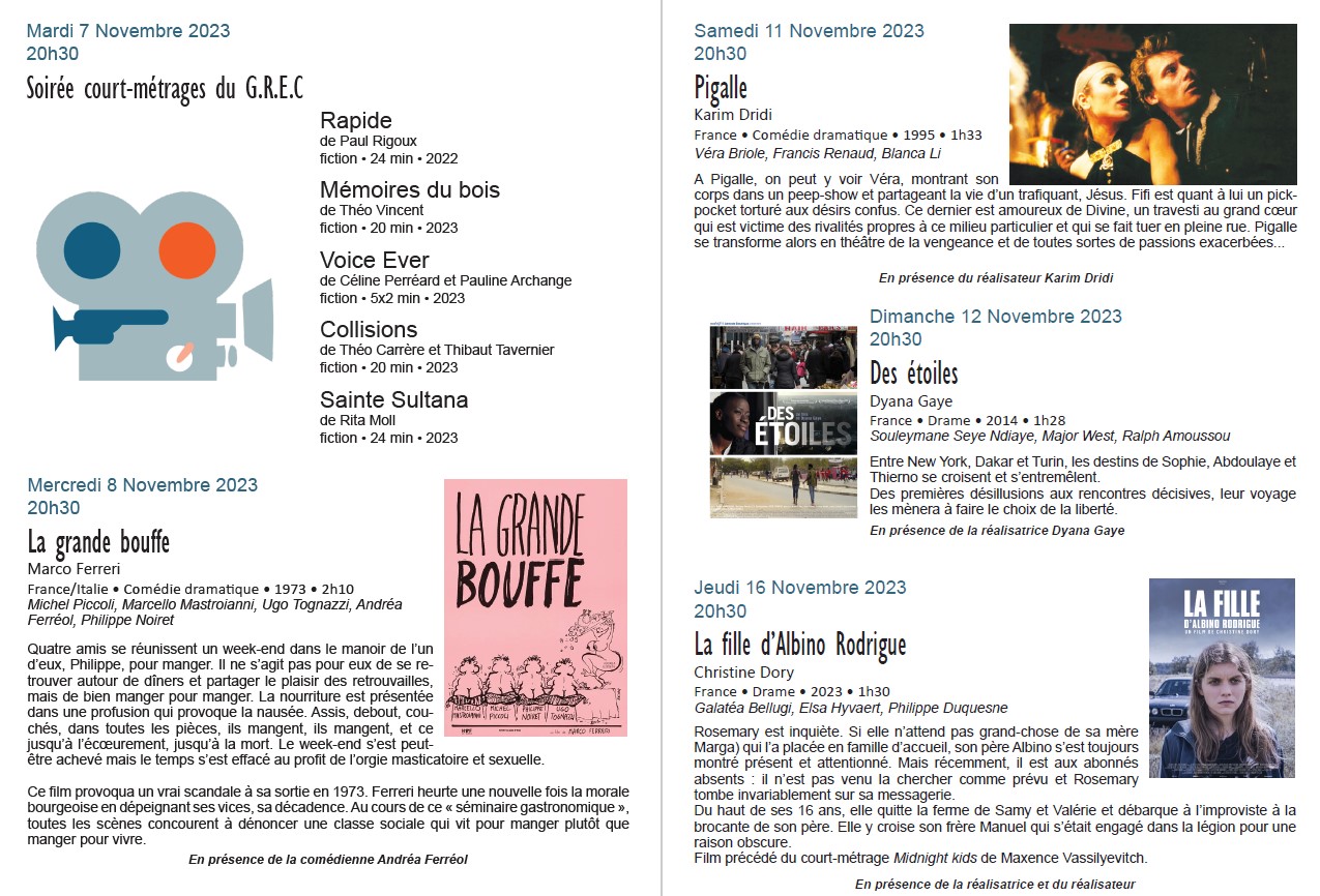 Rencontres du G.R.E.C -  7 au 22/11/2023