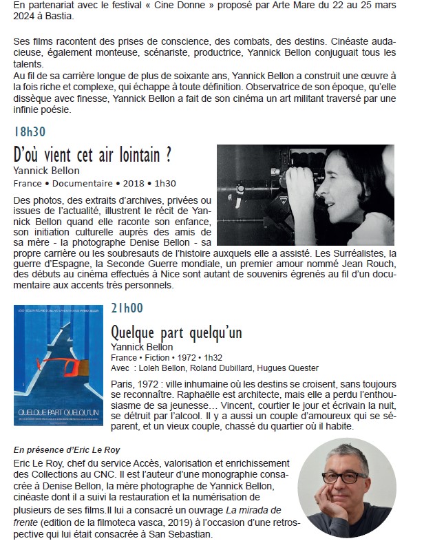 Hommage à Yannick Bellon • 26 Mars 
