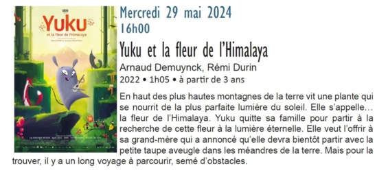 Ciné-Goûter • 29 Mai à 16h00 •