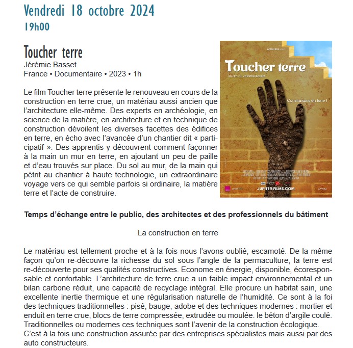 Annulation-Journées de l'architecture • 18/10 