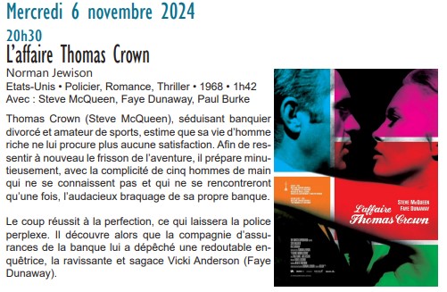 GREC • L'affaire Thomas Crown • 6/11 • 20h30