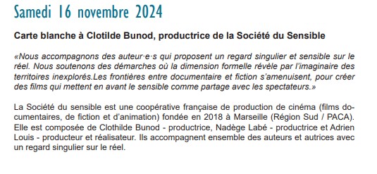GREC • Carte Blanche à Clotilde Bunod • 16/11 