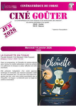 Programme Ciné-goûter Jan • Fév • Mars 2026