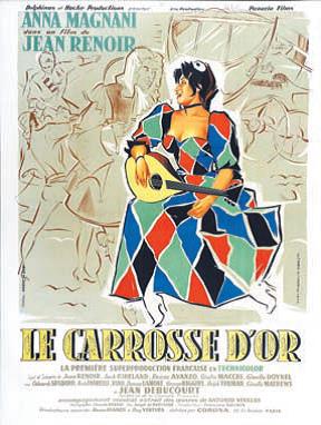 Projection du film "le Carrosse d'or" de Jean Renoir le Jeudi 5 décembre 2019 à la Cinémathèque de Corse à 20h30.