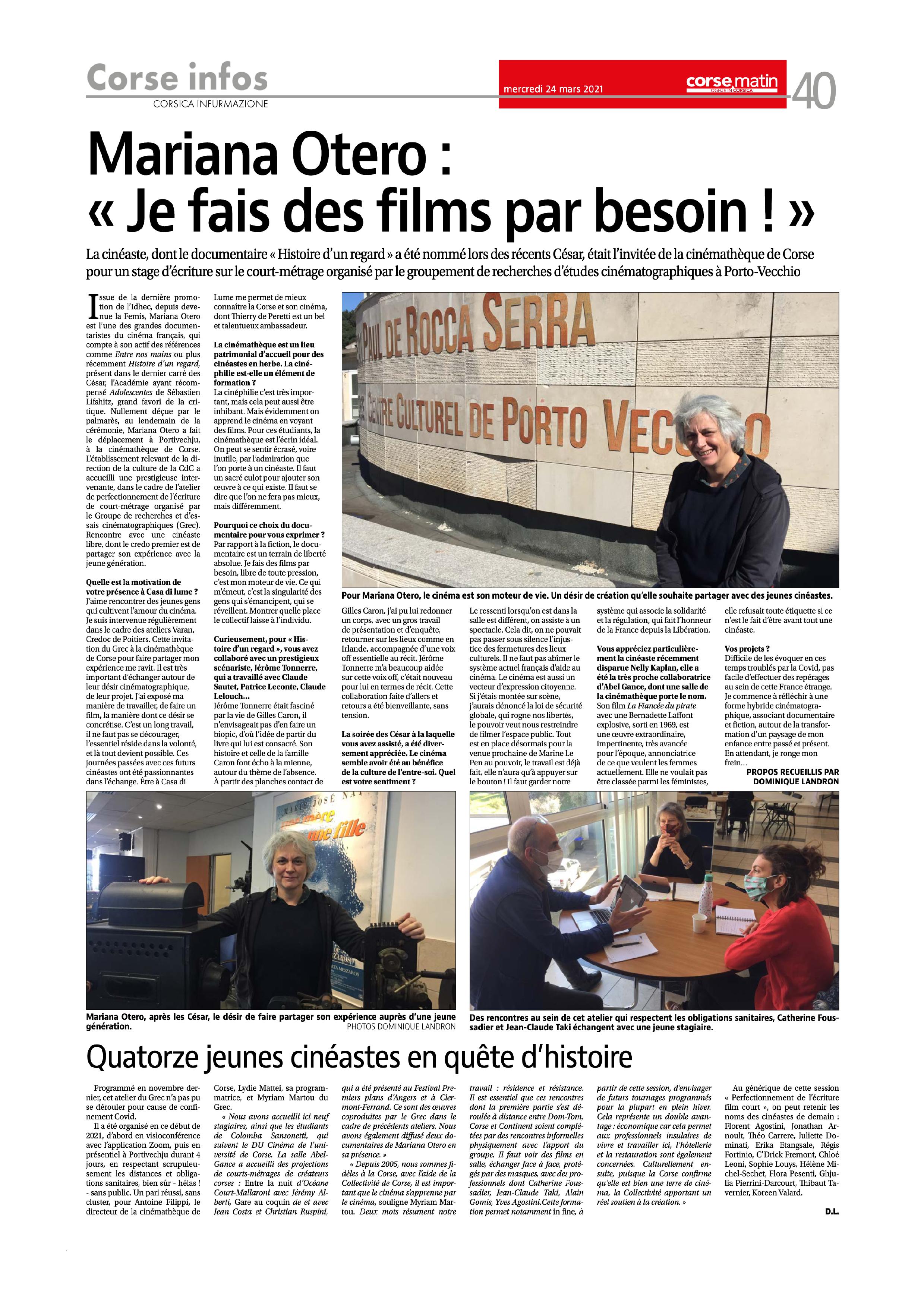 Mariana Otero "Je fais des films par besoin"