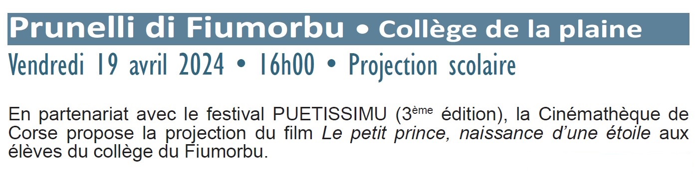 Projection scolaire• Hors les murs • 19/04