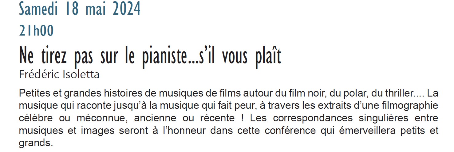 Ciné-Conférence musicale • 18mai