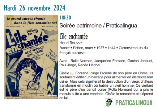 Soirée Patrimoine Praticalingua • 26/11 • 18h30