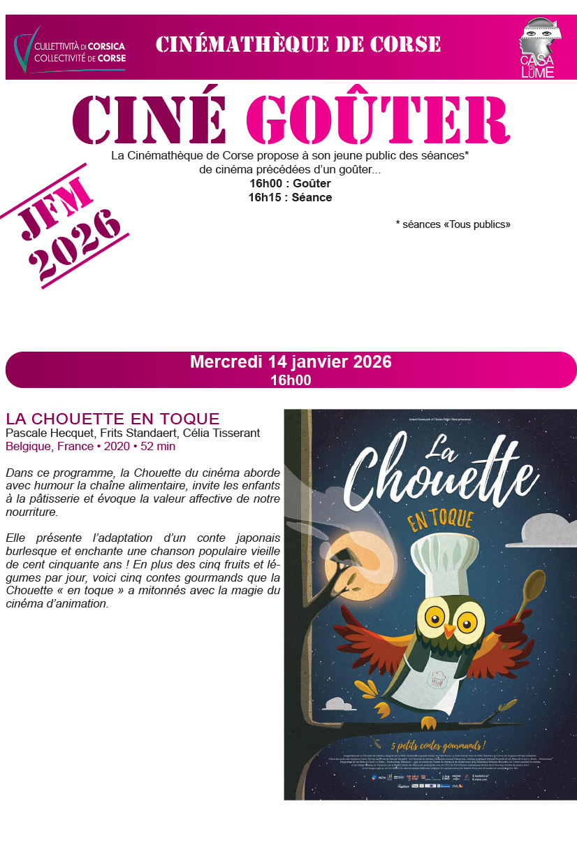 Programme Ciné-goûter Jan • Fév • Mars 2026
