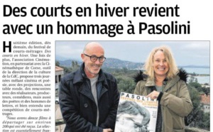"Des courts en hiver revient avec un hommage à Pasolini"-Article de Sandrine Ordan paru le 22 janvier 2020 dans le Corse Matin.